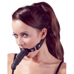 Silikonowe czarne dildo 12 cm na regulowanym pasku