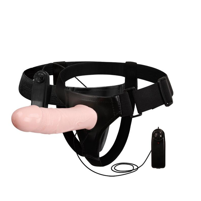 Wibrujący penis strapon proteza pusty środek 17cm Wibrujący penis strapon proteza pusty środek 17cm