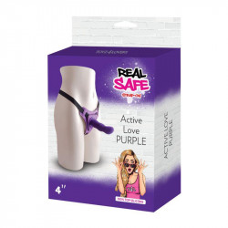 Strap-on majtki na szelkach z fioletowym dildo