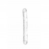 Podwójne przezroczyste silikonowe dildo penis 29cm