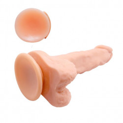Penis z jądrami wibrujące dildo z przyssawką mocne