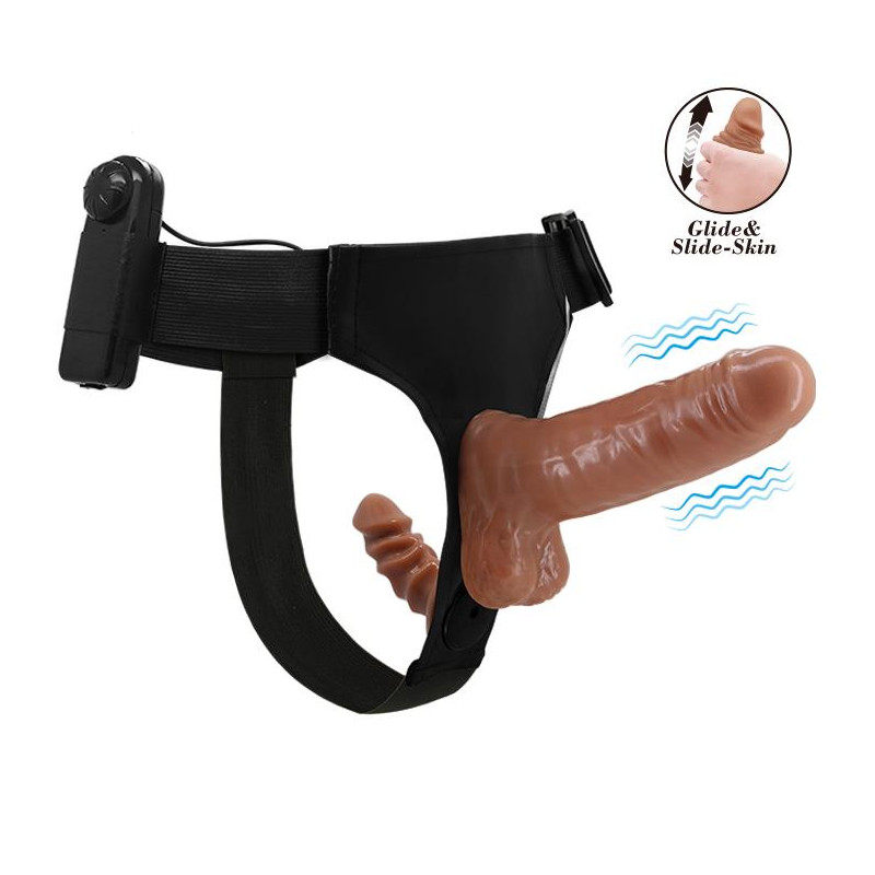 Podwójne dildo wibrator uprząż strapon sex 16cm Podwójne dildo wibrator uprząż strapon sex 16cm