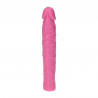 Dildo żylaste różowe wodoodporne gumowe 16,5 cm