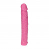 Dildo żylaste różowe wodoodporne gumowe 16,5 cm