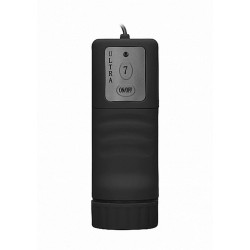 Strap-on podwójne prążkowane dildo czarne wibracja
