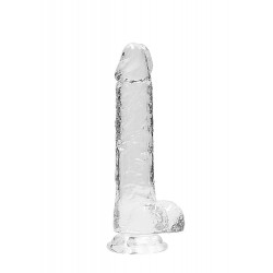 Przezroczyste dildo gumowe z prostym trzonem 21cm