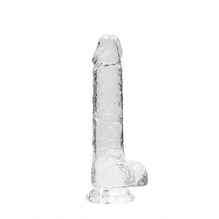 Przezroczyste dildo gumowe z prostym trzonem 21cm