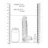 Przezroczyste dildo gumowe z prostym trzonem 21cm