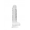 Przezroczyste dildo gumowe z prostym trzonem 21cm