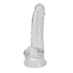 Przezroczyste silikonowe żylaste dildo  20,6 cm