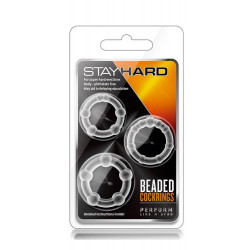 Zestaw-STAY HARD BEADED COCKRINGS CLEAR