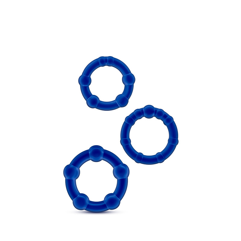 Zestaw-STAY HARD BEADED COCKRINGS BLUE