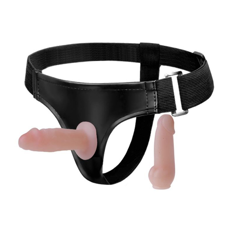 Uprząż na szelkach z dwoma rodzajami dildo gumowe Uprząż na szelkach z dwoma rodzajami dildo gumowe