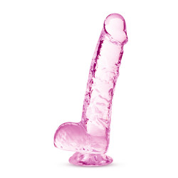 NATURALLY YOURS  6" CRYSTALLINE DILDO  ROSE