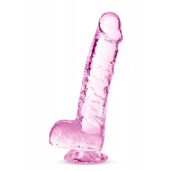 NATURALLY YOURS  6" CRYSTALLINE DILDO  ROSE
