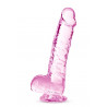 NATURALLY YOURS  6" CRYSTALLINE DILDO  ROSE