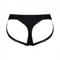 Czarne majtki uprząż strapon stringi push up XL