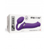 Wodoodporny wibrujący strap-on silikonowy fiolet