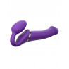 Wodoodporny wibrujący strap-on silikonowy fiolet