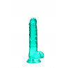 Silikonowe zielone dildo z mocną przyssawką 19 cm