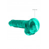 Silikonowe zielone dildo z mocną przyssawką 19 cm