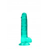 Silikonowe zielone dildo z mocną przyssawką 19 cm