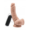 Dildo-cock 8 inch w/ balls flesh vibr.