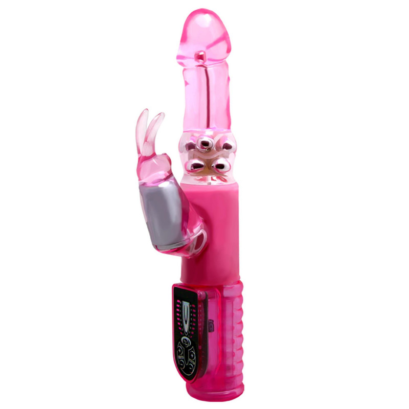Wibrator z rotacją masażerem łechtaczki 25cm 8tryb Wibrator z rotacją masażerem łechtaczki 25cm 8tryb