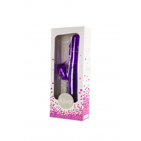 Rotacyjny wibrator królik z masażerem 28cm 7trybów