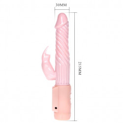 Ogrzewany wibrator z sex masażerem łechtaczki 21cm