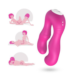 Podwójny wibrator lesbijski dla par 9 trybów 14cm