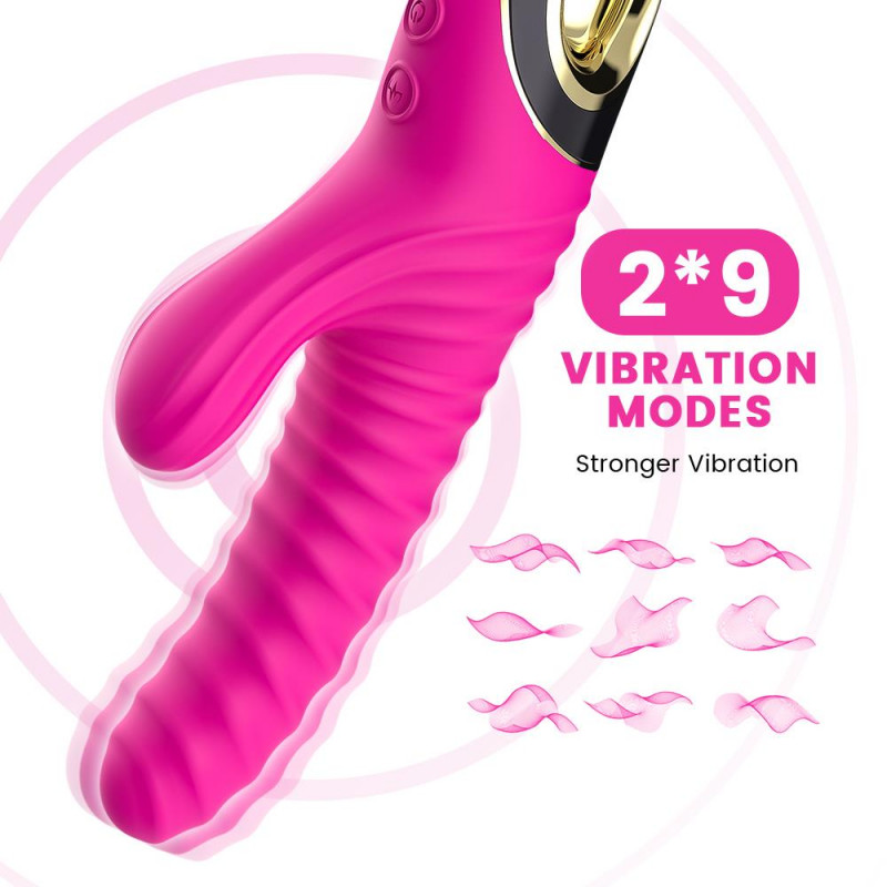 Wibrator króliczek wielofunkcyjny 22cm 2x9 trybów Wibrator króliczek wielofunkcyjny 22cm 2x9 trybów