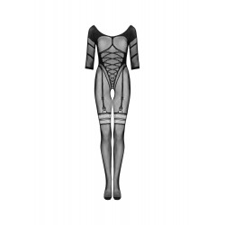Bodystocking otwarty krok siateczkowy wzór XL/XXL
