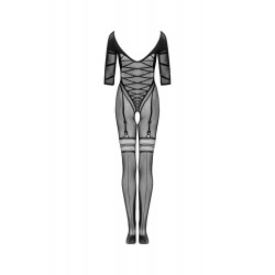 Bodystocking otwarty krok siateczkowy wzór XL/XXL