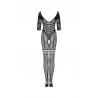Bodystocking otwarty krok siateczkowy wzór XL/XXL