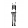 Bodystocking jak gorset otwarty krok g314 s/m/l