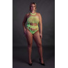 Body with Grecian Neckline - Neon Green - XL/XXXXL