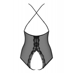 Wycięte w kroku body siateczkowe obsessive s/m