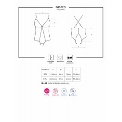 Wycięte w kroku body siateczkowe obsessive s/m