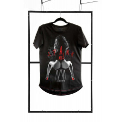 T-shirt men black L fashion