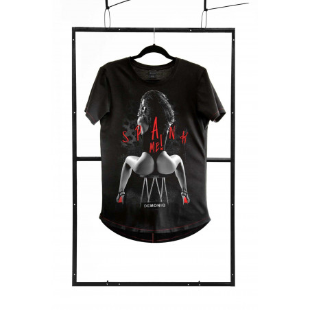 T-shirt men black L fashion