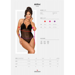 Erotyczne czarne body z siateczki sex alifini s/m