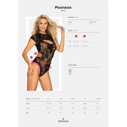 Koronkowe erotyczne sex body czarne peonesia l/xl