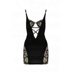 Bielizna-VICTORIA CHEMISE black L/XL - Casmir