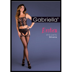 Bielizna-Rajstopy Strip Panty z koronką EROTICA STRIP PANTY SILVANA Czarne S/M