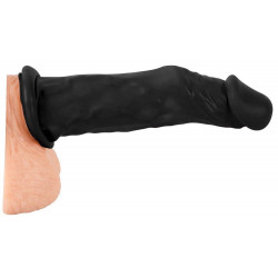 Nakładka przedłużka powiększa  penisa czarna 19cm