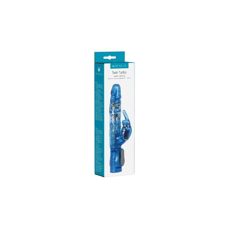 Me You Us Twin Turbo Rabbit Vibrator Blue