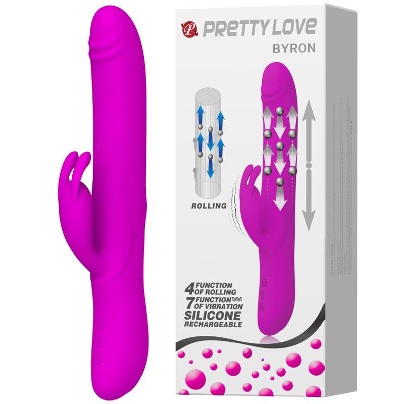 Wibrator z toczącymi się kulkami masażerem 25cm Wibrator z toczącymi się kulkami masażerem 25cm