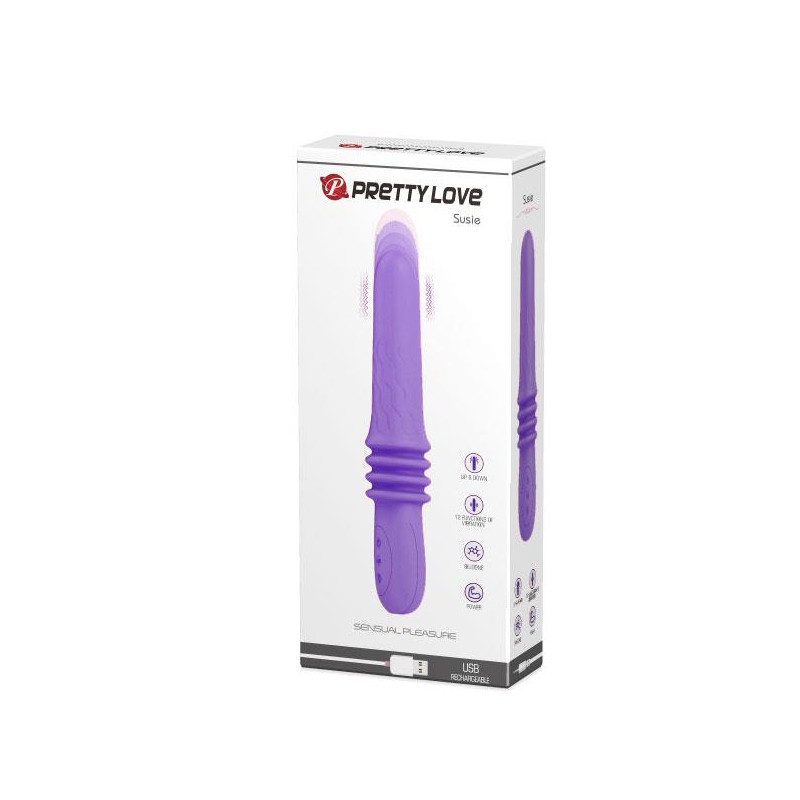 Wibrator posuwisty pchający sex 25cm 12 trybów usb
