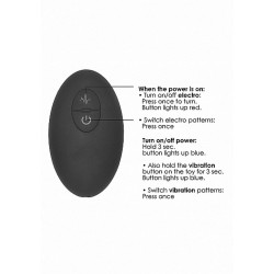 Remote Controlled E-Stim & Vibrating G/P-Spot Vibrator - Black